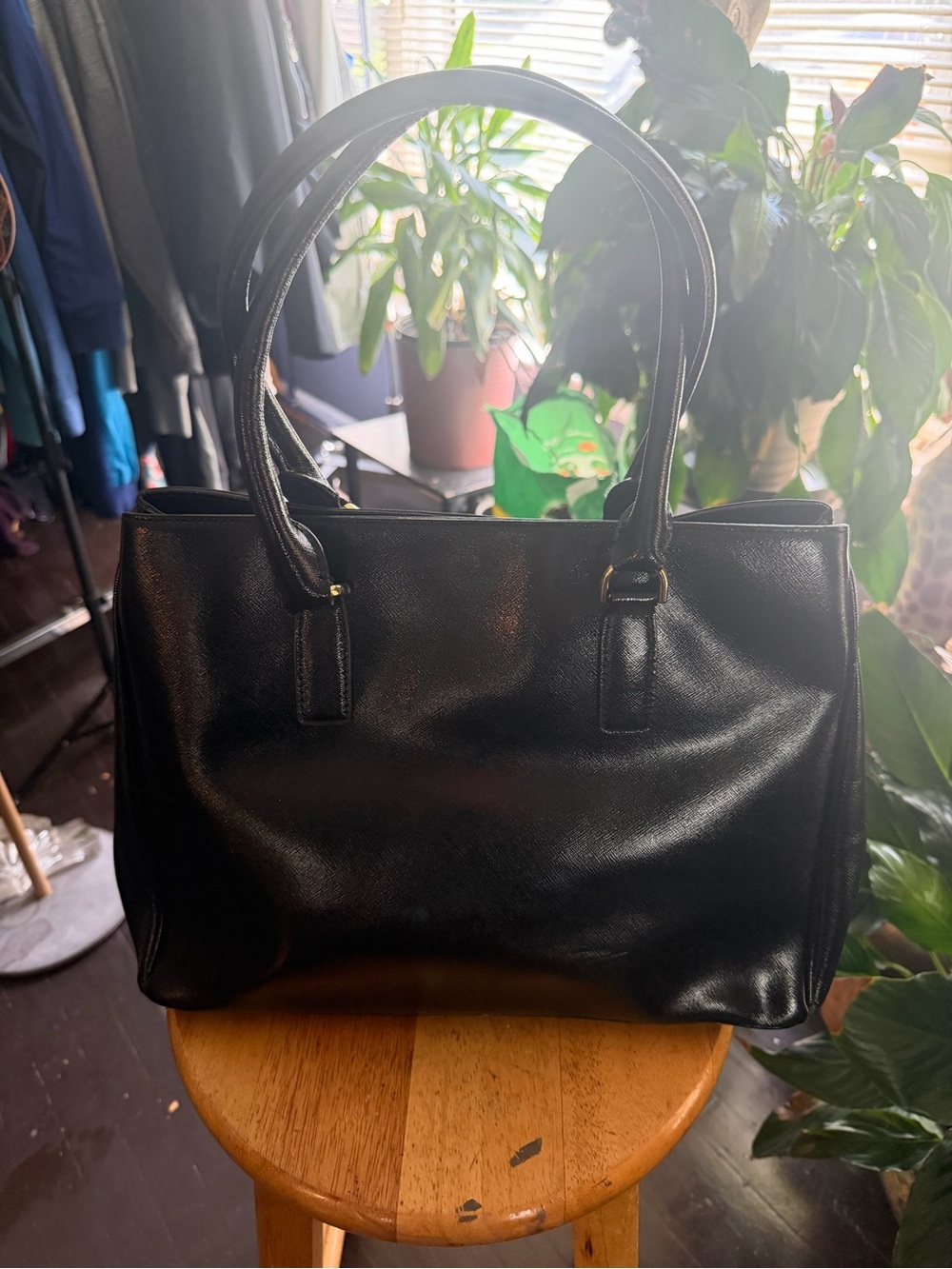 Talbots Classic Black Leather Tote Handbag - Timeless Everyday Carry